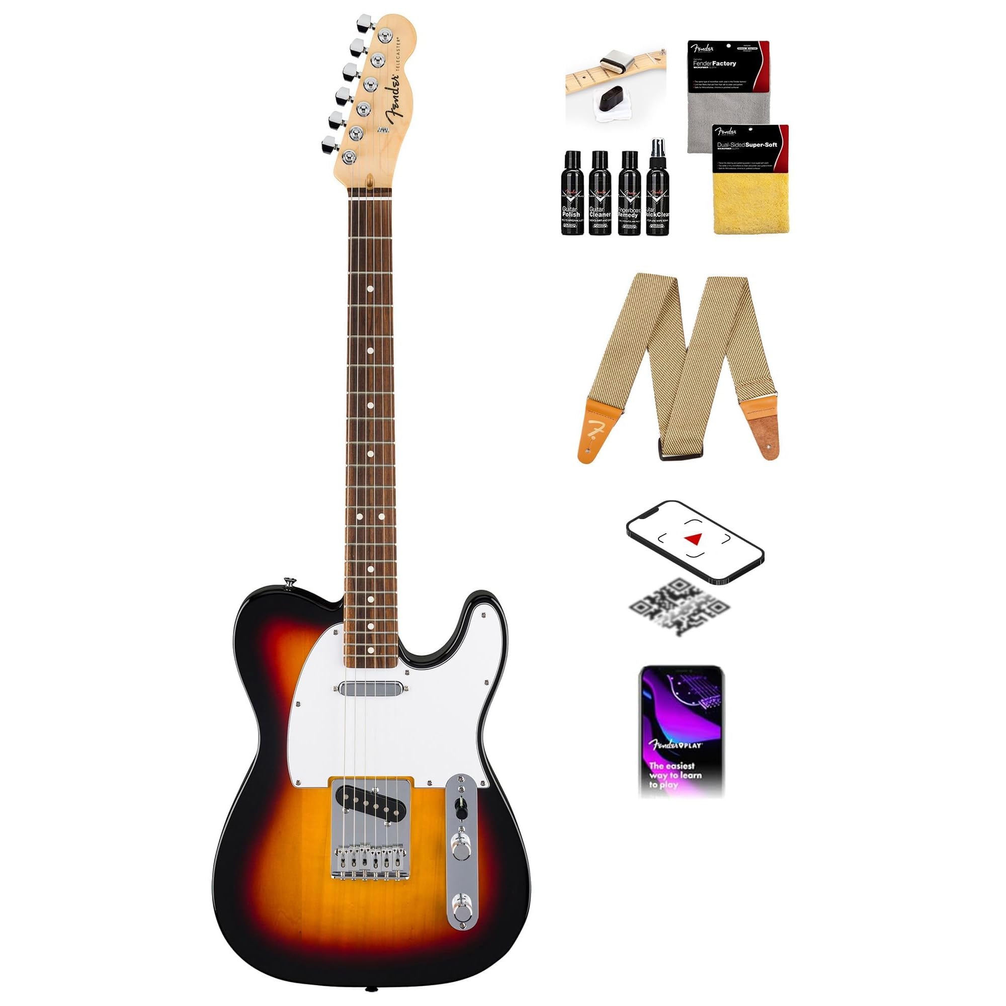 Amazon.co.jp: Fender Standard Telecaster - 3色サンバーストバンドル